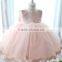 Customized Pink Lace Appliqued Zipper Back Flower Girl Dress FGZ26 Baby Dress