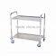 Two Layered Stainless Meal Tea Serving Hand Trolley Cart (XJTY29-2)