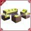 Modern living room furniture 7-seat design rattan weave american sofa set