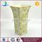 Square lime green landscape Motif stoneware hand made vases
