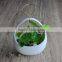 2016 basket shaped decoration white hanging ceramic planter for flower