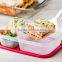 Wholesale Plastic 3 compartment food container PP bento lunch box storage box