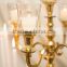 wedding gold candelabra/ Gold candelabra with glass hurrican / Candelabra manufacturer