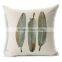 Linen square throw pillows case with plume printed STPC038