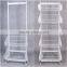 2016 wholesale white metal storage rack shelf with wheels