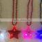 4th of July led flashing star pendant latest design beads necklace