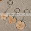 custom bamboo wood laser engraved keyring with logo