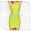 2016 sexy one-shoulder green slinky bodycon bandage dress