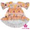 Long Front Long Back Printed Ruffle Fashion Beautiful Toddler Girls' Dress With 2 Pocket Velvet Frock Design