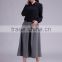 2016 fashion women grey pleated pants wool culottes