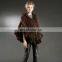 Winter Knitted Real Mink Fur Shawl With Hood Cappa Caputium