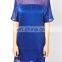 CHEFON Sheer detail royal blue short dress
