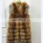 2017 thicker and high qulity fox fur vest long vision fur vest for ladies