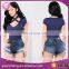 Fashion Blue Women Tight Lycra Bodysuit