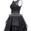 Grace Karin 2016 Sleeveless V-Back Black Lace Organza Cocktail Evening Prom Party Dress 8 Size US 2~16 GK001012-1