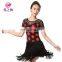 New arrival milk silk and lace leopard latin dress wear with tasse L-7085