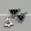 Yiwu factory wholesale 20mm green&white rhinestone tree christmas snap button jewelry