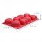 Free Sample Food Grade Heat resistant Nontoxic Silicone Cake Mold Baking Mousse Pudding Mold Tool 8holes Love Shape