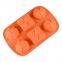 Free Sample Food Grade Heat resistant Nontoxic Silicone Cake Mold Baking Mousse Pudding Mold Tool 6holes