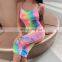 2020 New Arrivals Sleeveless Women Tie Dye Bodycon Casual Dress Ladies Backless Sexy Dress Women Summer Dresses