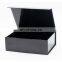 Luxury a4 deep glossy lamination black foldable gift box packaging with magnetic lid