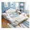 For Prefab House Modern Leather Fabric Furniture Beds Multifunction Storage With Massage Music Leather Beds