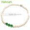 Topearl Jewelry Potato White Freshwater Pearls Malaysia Jade Necklace FN251