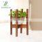 Bamboo Plant Stand Mid Century Wood Flower Pot Holder Dark Brown