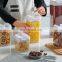 Clear BPA Free 7-Piece Set Air Tight Easy Open Lids Cereal Seal Pot Dry Food Storage Containers for Pantry Organization