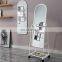2021 high quality and hot selling home bedroom white black beauty floor standing mirror with Wheels beauty free standing mirror