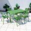 Dining Table And 4 Chairs Metal Dining Single Bench Chair And Table With Green Color