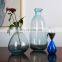 Tabletop Decoration Wholesale Nordic Home Wedding Creative Unique Decorative Blue Flower Bottle Glass Vase Hand Made