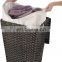 Large capacity with handle and lid hand-woven plastic rattan storage basket Bathroom laundry storage bucket