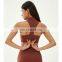 Custom Sexy Adjustable Invisible Zipper Sports Bras Women High Impact Backless Yoga Tops