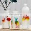 hand bown frosted decal wild-mouth bottle colored glass vases glassware
