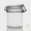 Glass jar for powdery substances, 190ml, 200ml, 250ml, with a buckle lock, transparent glass material