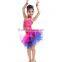 High level kids professional competition latin dance costume for girls Bright drill tassel Latin dance skirt