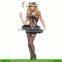 New Halloween Masquerade Fancy Dress Corset Suit Leopard Cat Girl Halloween Costumes