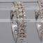 Fashion 925 Sterling Silver Pave Setting Zircon Hoop Earrings Wholesale