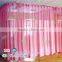 Pink Antibacterial Polyester Shower and Hospital Ward Curtain with Mesh