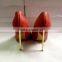 Women's fashion high heels gold metal high heel pumps shoes brand high heels