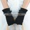 low price black color women Lambskin acrylic lining suede gloves