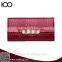 2016 New arrival women genuine leather wallet cowhide crocodile purse security ladies party clutches