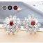 EZ-23 Crystal Micro Paving Jewelry Brass Material Rhodium Plated Flower CZ Crystal Earrings