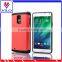 Combo materails card hold touch armor hybrid case for samsung note 4 with mirror