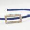 fashionable square shape alloy crystal fabric wrap headband