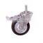 Swivel/Swivel Brake Threaded Stem Castor Fitted with Rubber Wheel, Metal Rim