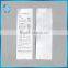 Flexographic printed satin ribbon washing care tag for Japenese market garments
