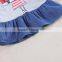 (H6075D) 2-6y nova kids garments long sleeves winter o-neck baby girls casual dress with jean skirts children's frocks