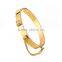 Fashion Gold Plated Crystal 316L Stainless Steel Cuff Chain Bracelet Gift